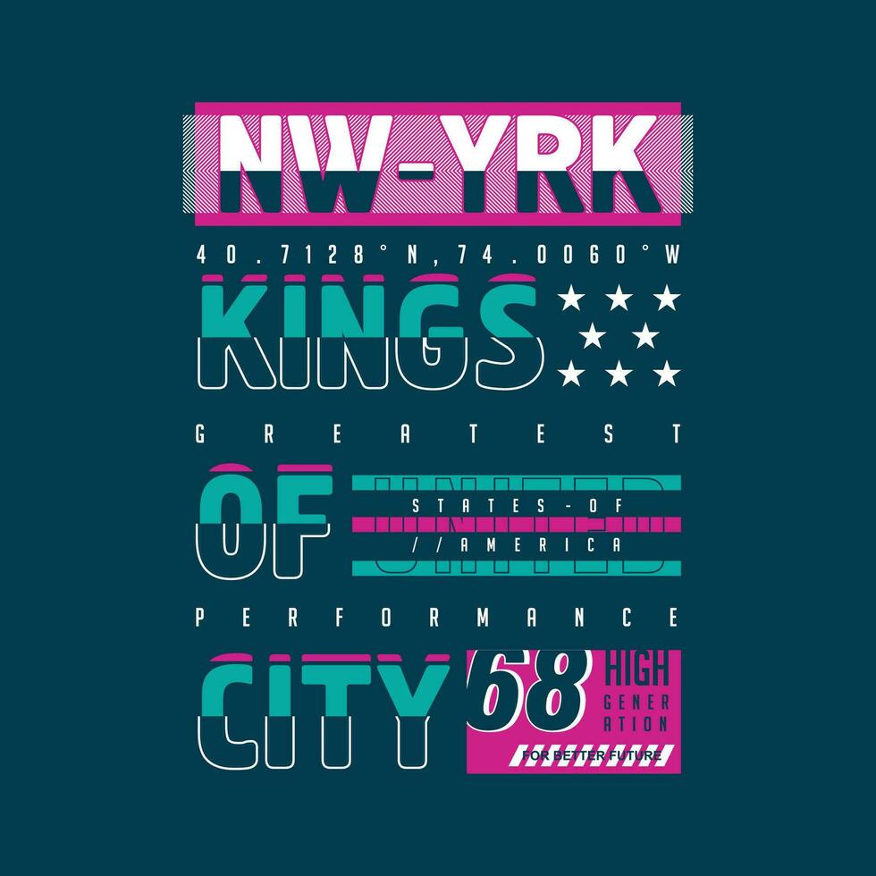 ny york kungar av stad text, abstrakt grafisk, typografi vektor, t skjorta skriva ut, tillfällig stil, och Övrig använda sig av vektor