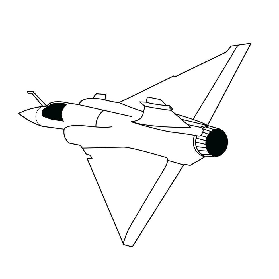 Militär- Düsenjäger schwarz und Weiß Vektor