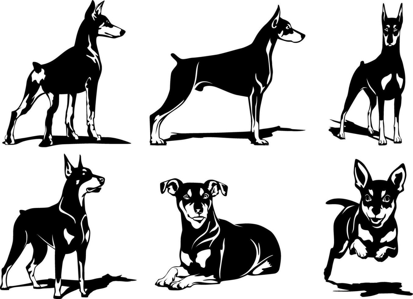 doberman hund logotyp design vektor konst