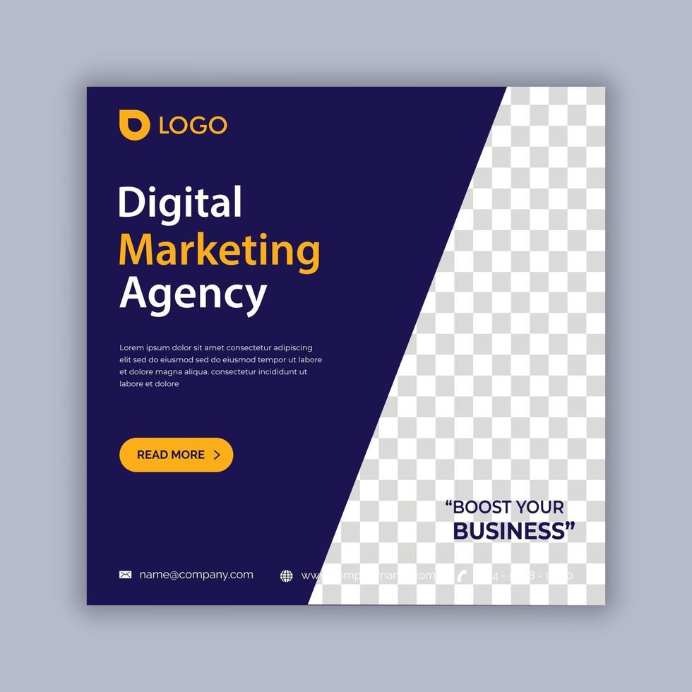 Digitales Marketing Social Media Post, Business Marketing Flyer Design vektor