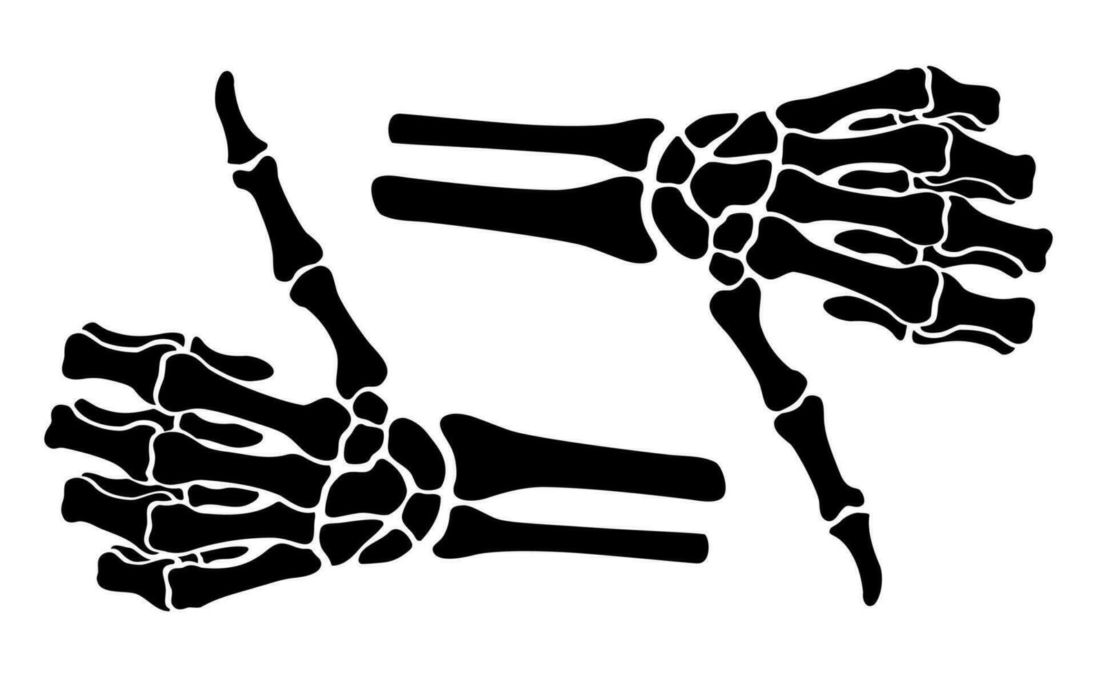 Skelett Knochen Daumen oben Hand Zeichen vektor