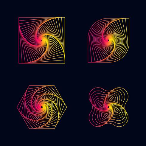Verlaufslinie Spirale entwirft Elemente vektor