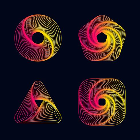 Gradient line spiral design element vektor