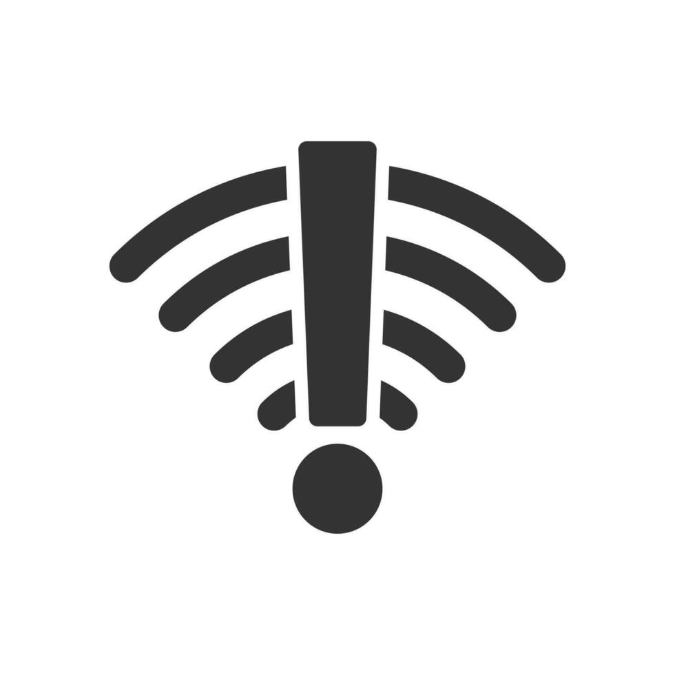 vektor illustration av wiFi fel ikon i mörk Färg och vit bakgrund