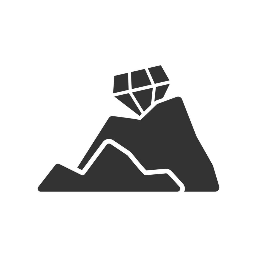 Vektor Illustration von Diamant Berg Symbol im dunkel Farbe und Weiß Hintergrund