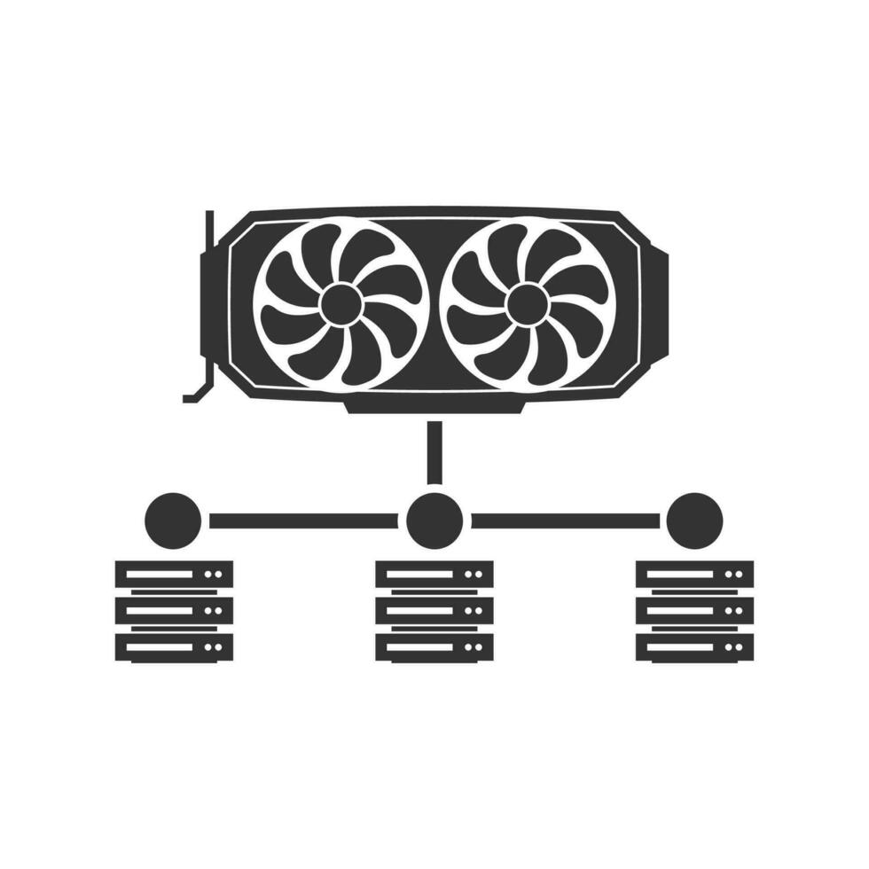 Vektor Illustration von vga Datenbank Symbol im dunkel Farbe und Weiß Hintergrund