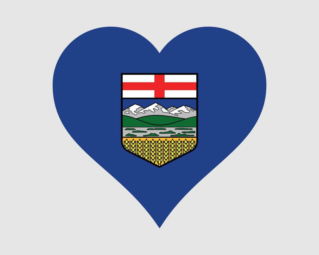 alberta Kanada Herz Flagge. ab kanadisch Liebe gestalten Provinz Flagge. albertan Banner Symbol Zeichen Symbol Clip Art. eps Vektor Illustration.