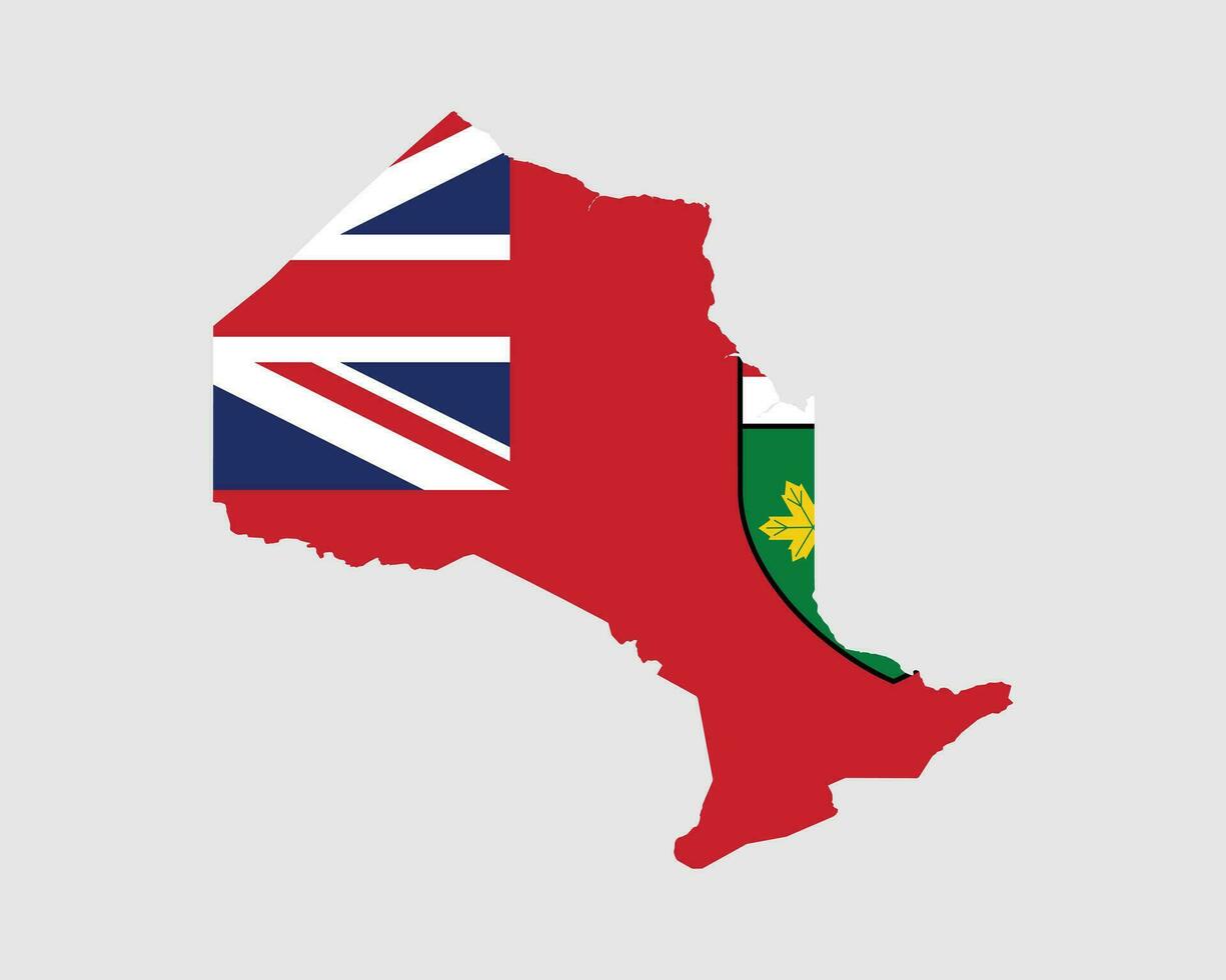 ontario Karta flagga. Karta av på, kanada med de flagga. kanadensisk provins. vektor illustration baner.