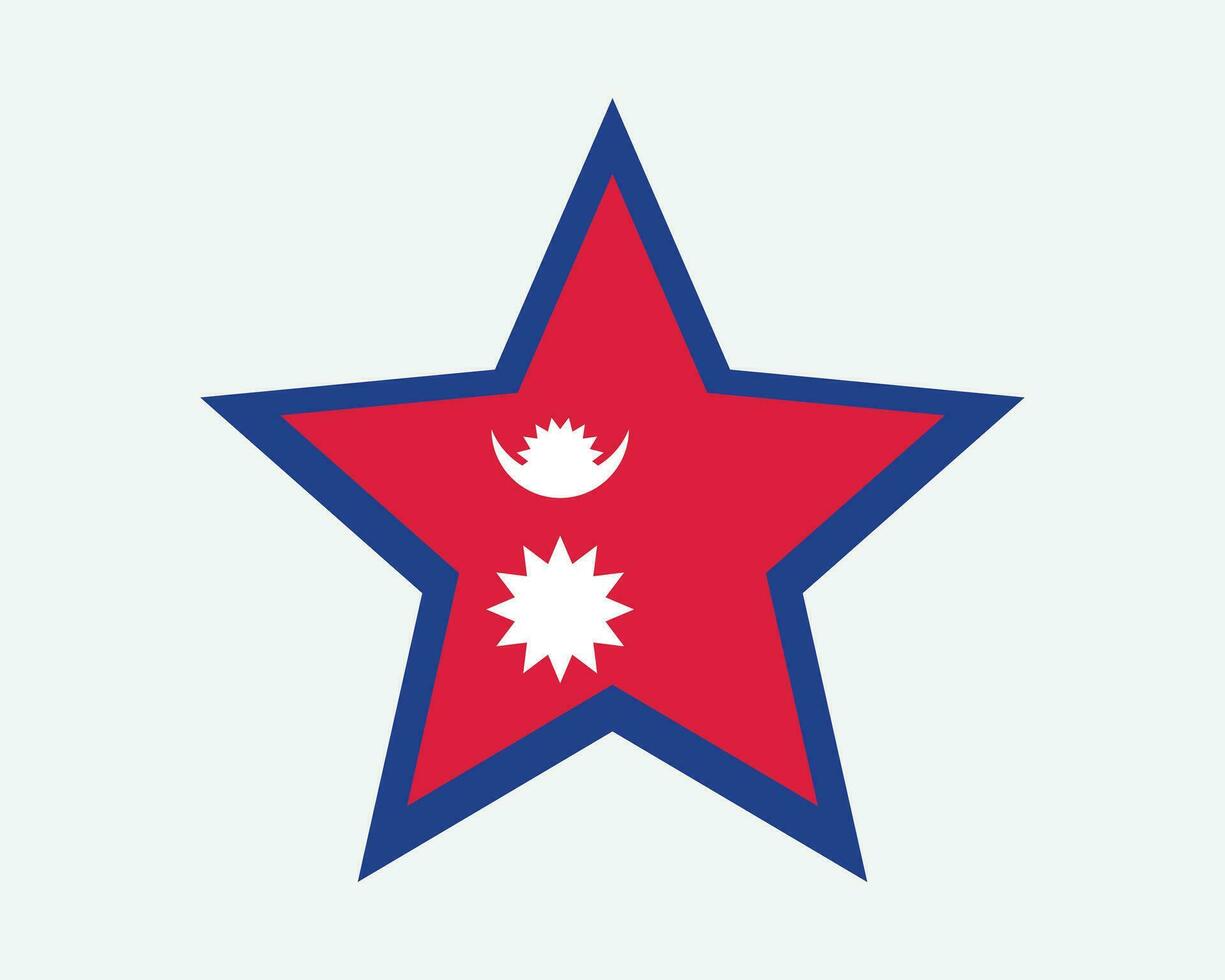 nepal stjärna flagga vektor