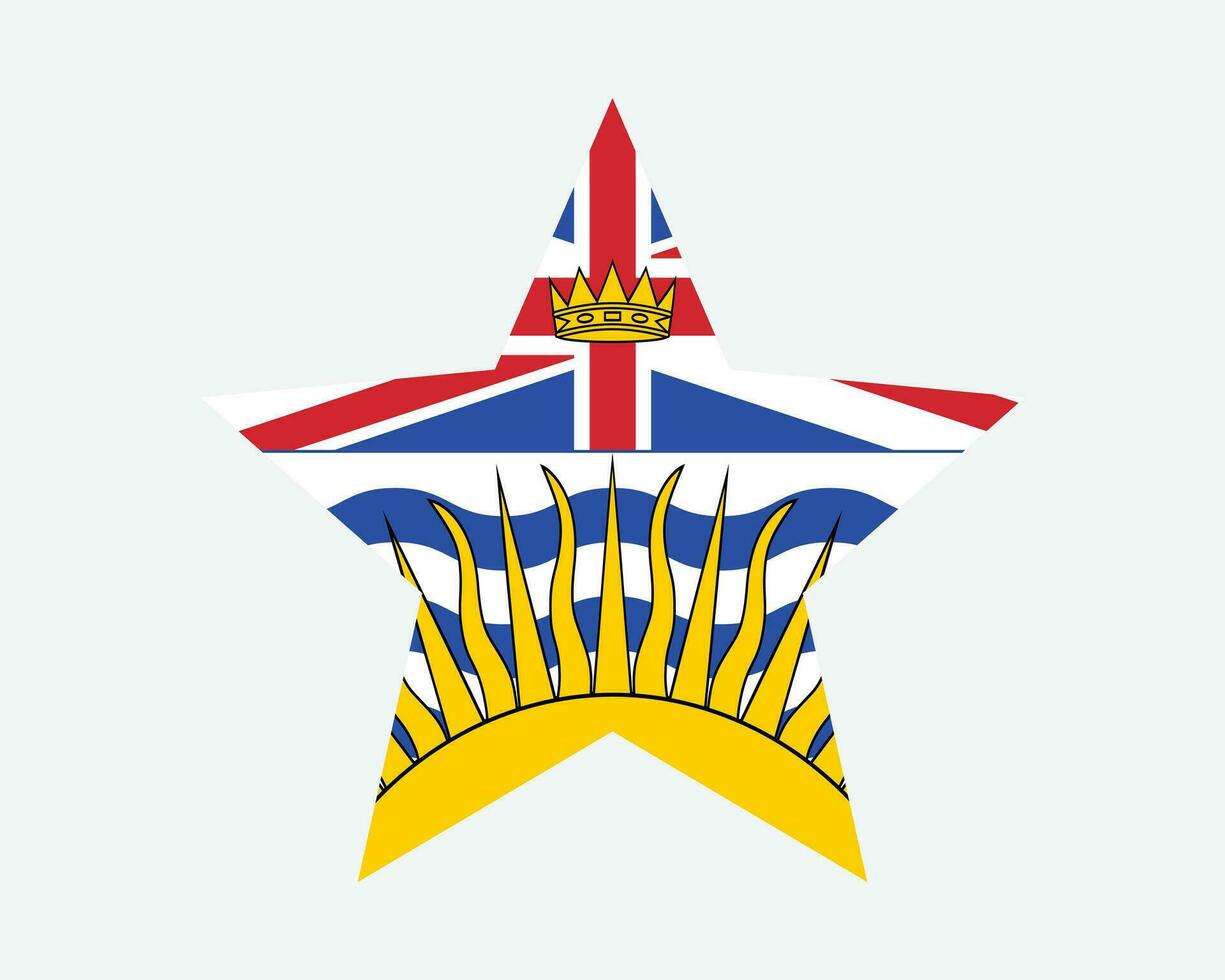 britisch Columbia Kanada Star Flagge vektor