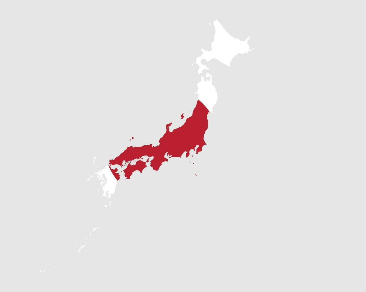 japan Karta flagga. Karta av japan med de japansk Land baner. vektor illustration.