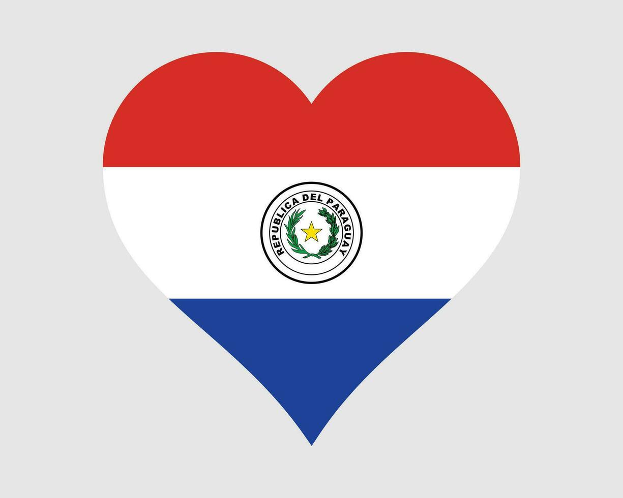 Paraguay Herz Flagge. paraguayisch Liebe gestalten Land Nation National Flagge. Republik von Paraguay Banner Symbol Zeichen Symbol. eps Vektor Illustration.