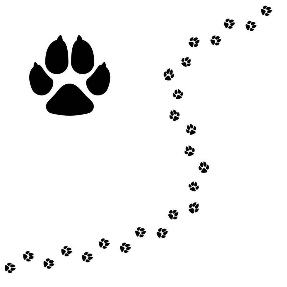 Hunde Pfote. Haustier Fußabdruck eben Symbol. Vektor Illustration isoliert auf Weiß Hintergrund
