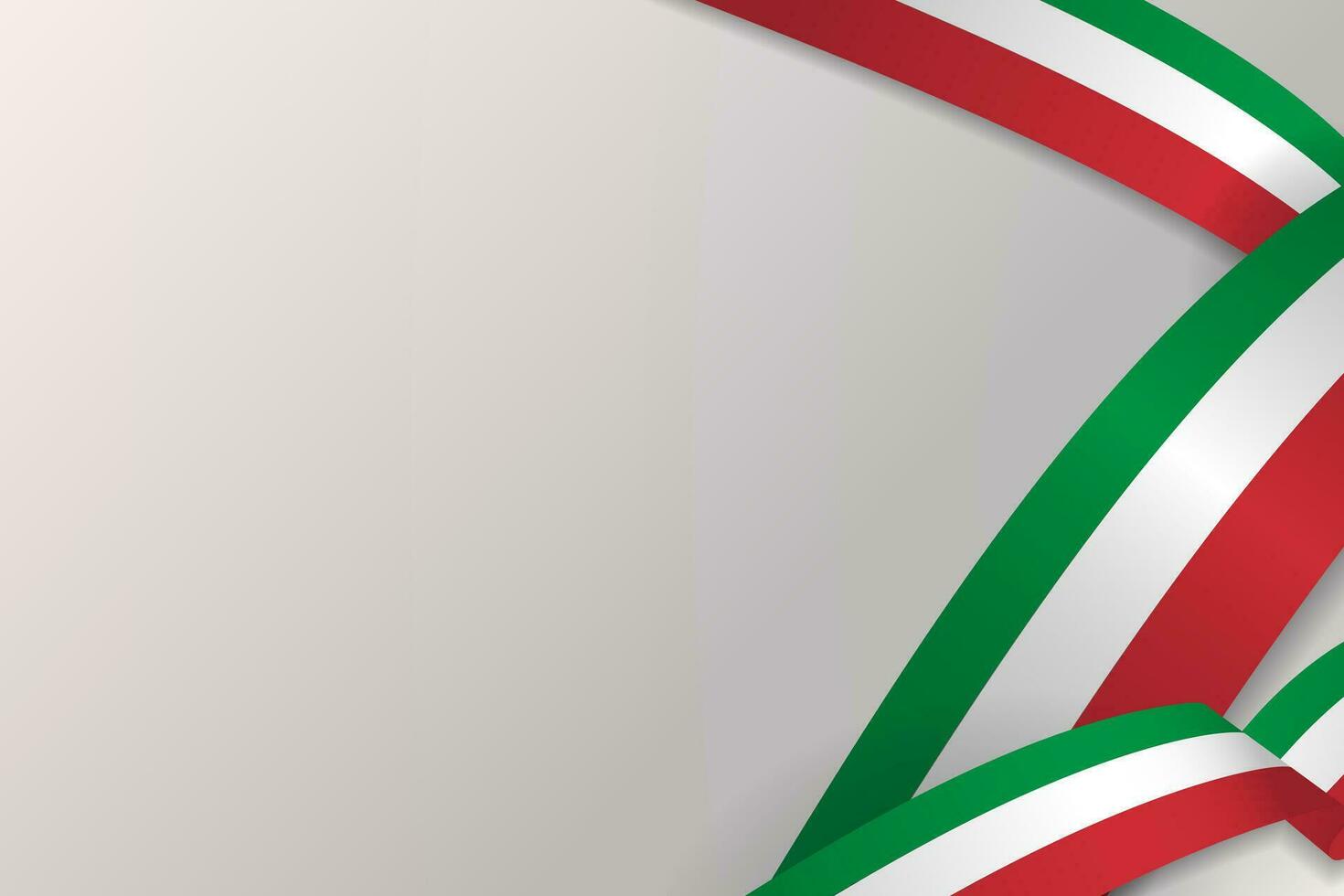 3d realistisch Italien Flagge Bänder Banner Vorlage auf Weiß Hintergrund zum Kopieren Raum. Vektor Illustration. eps 10