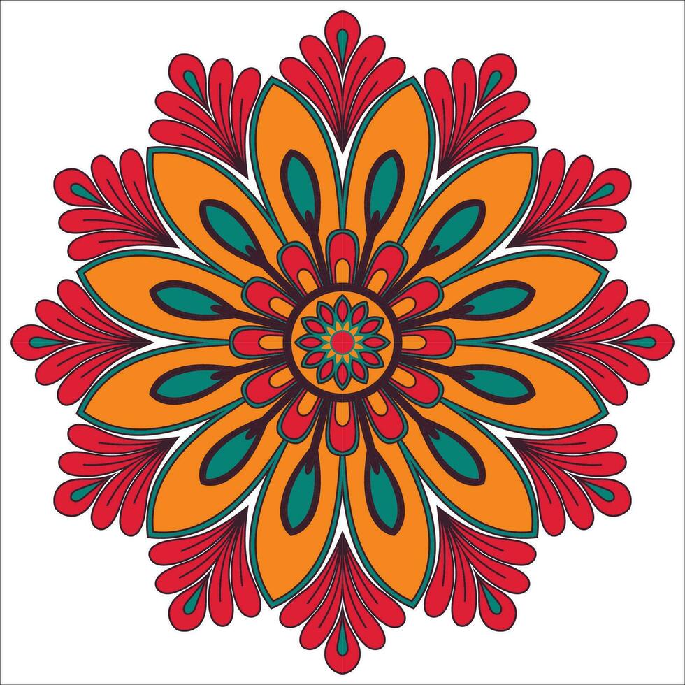 blomma mandala. vintage dekorativa element. orientaliskt mönster, vektorillustration. islam, arabiska, indiska, marockanska, spanien, turkiska, pakistan, kinesiska, mystiker, ottomanska motiv. målarbok sida vektor