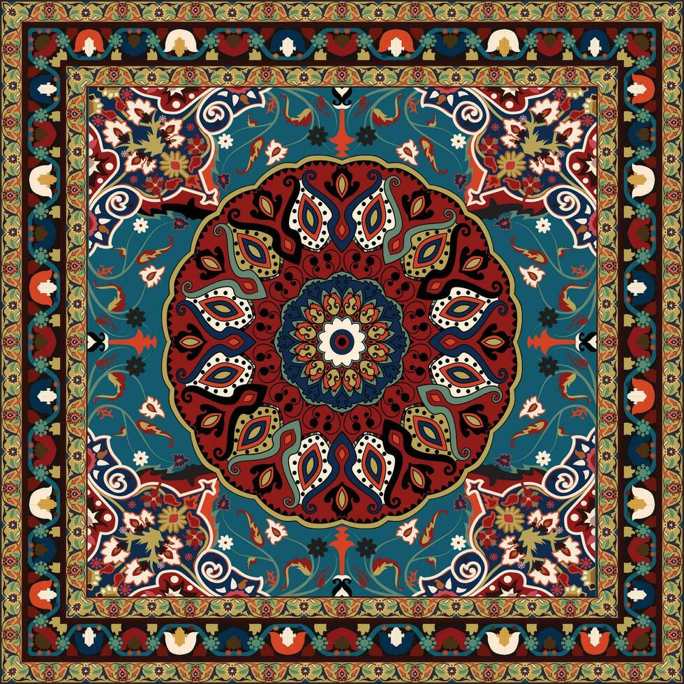 färgrik dekorativ vektor design för matta, tapis, yoga matta. geometrisk etnisk ClipArt. arab dekorativ matta med dekorativ element.persian matta