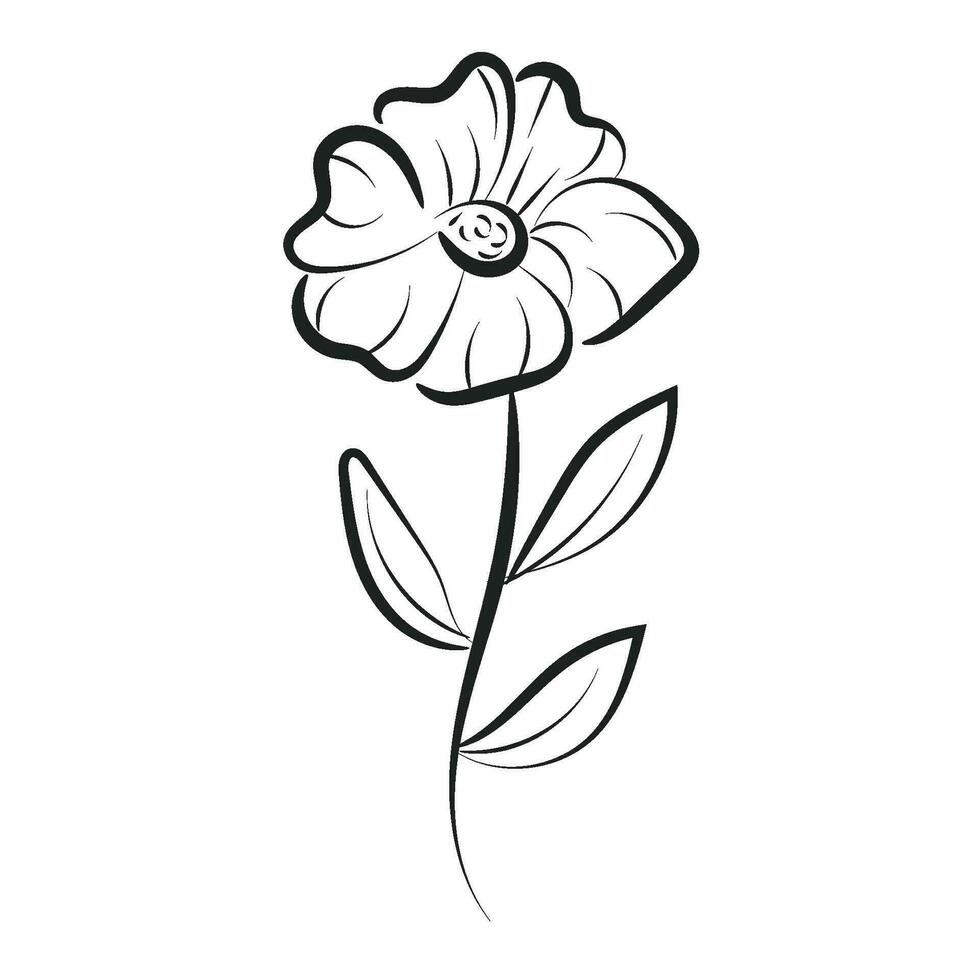 Hand gezeichnet Frühling Blume Design. süß Blumen- Dekoration Symbol Vektor Illustration Design