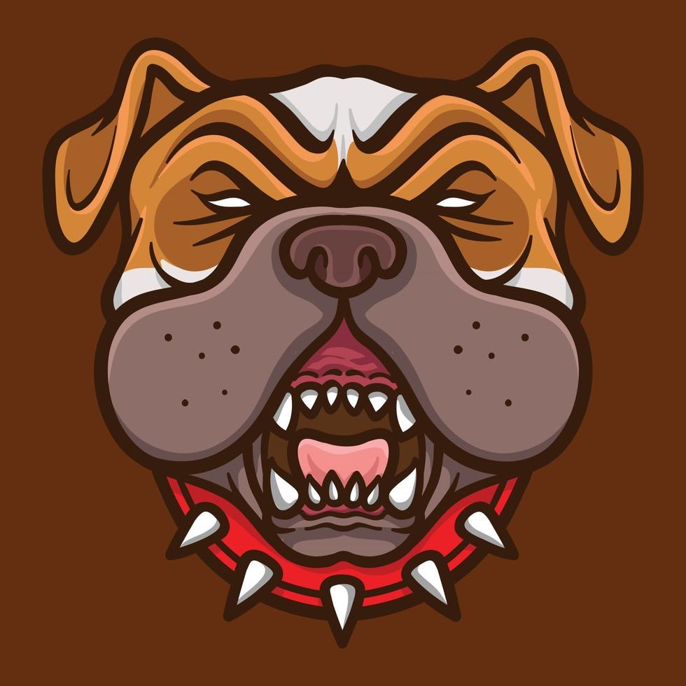bulldog huvud logo esport illustratör vektor