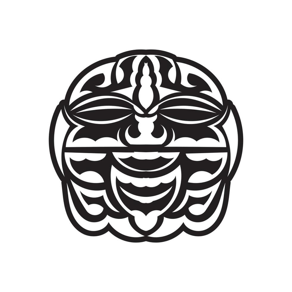 tiki mask. maori- eller polynesienmönster. bra för tryck och tatueringar. isolerat. vektor