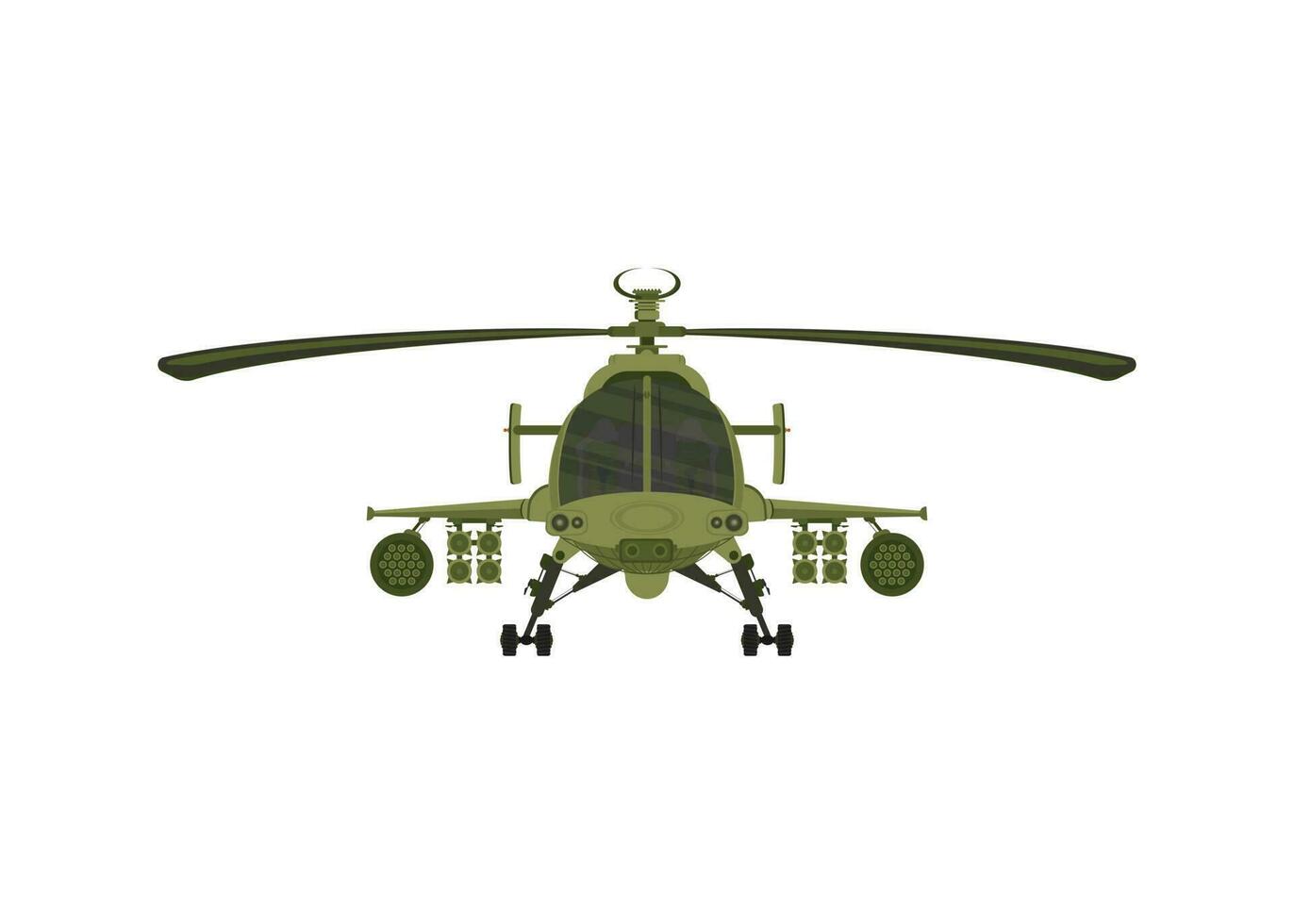 Hubschrauber Militär- 2d Abbildung auf Weiß isolieren Hintergrund vektor