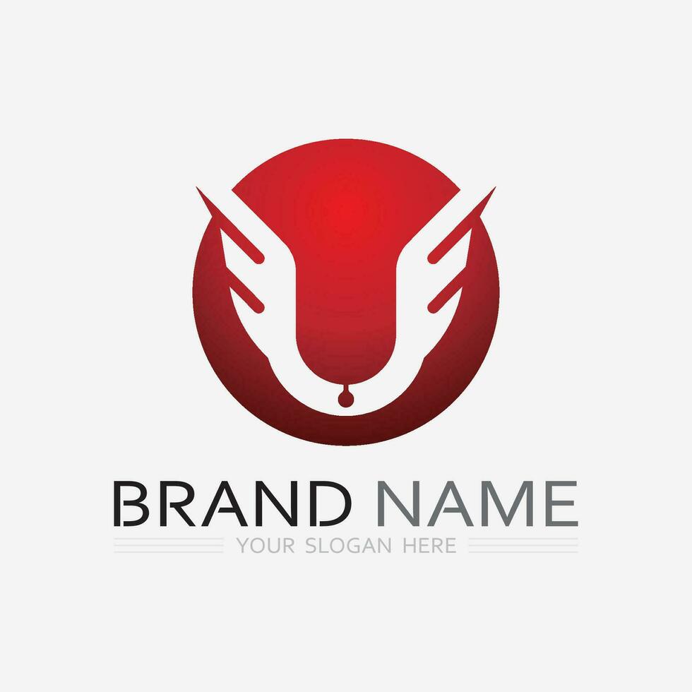 första brev u logotyp företag och design ikon vektor