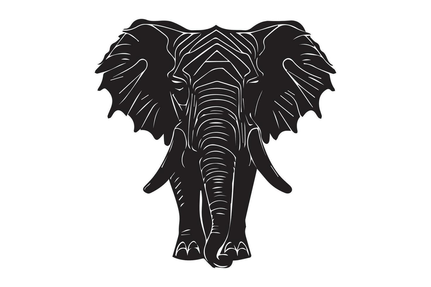 elefant silhuett vektor illustration isolerat på vit bakgrund.