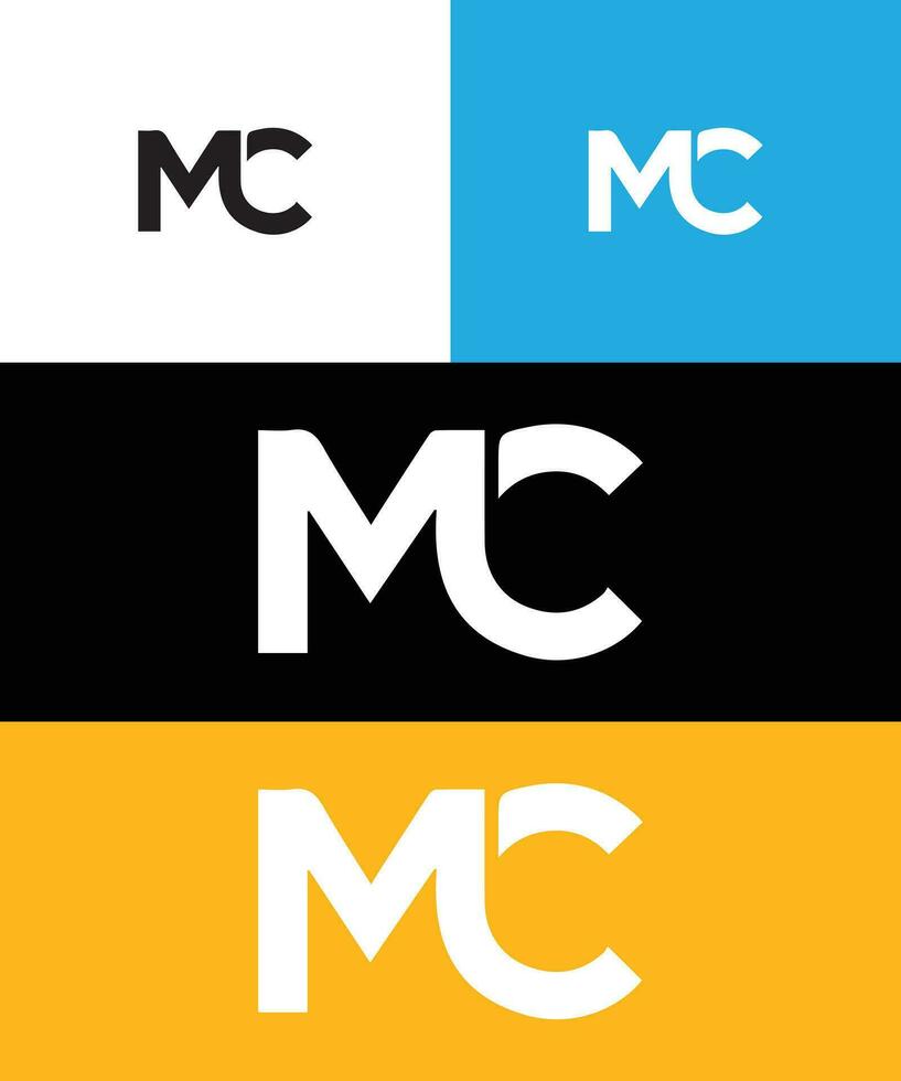 m c Schriftart Logo vektor