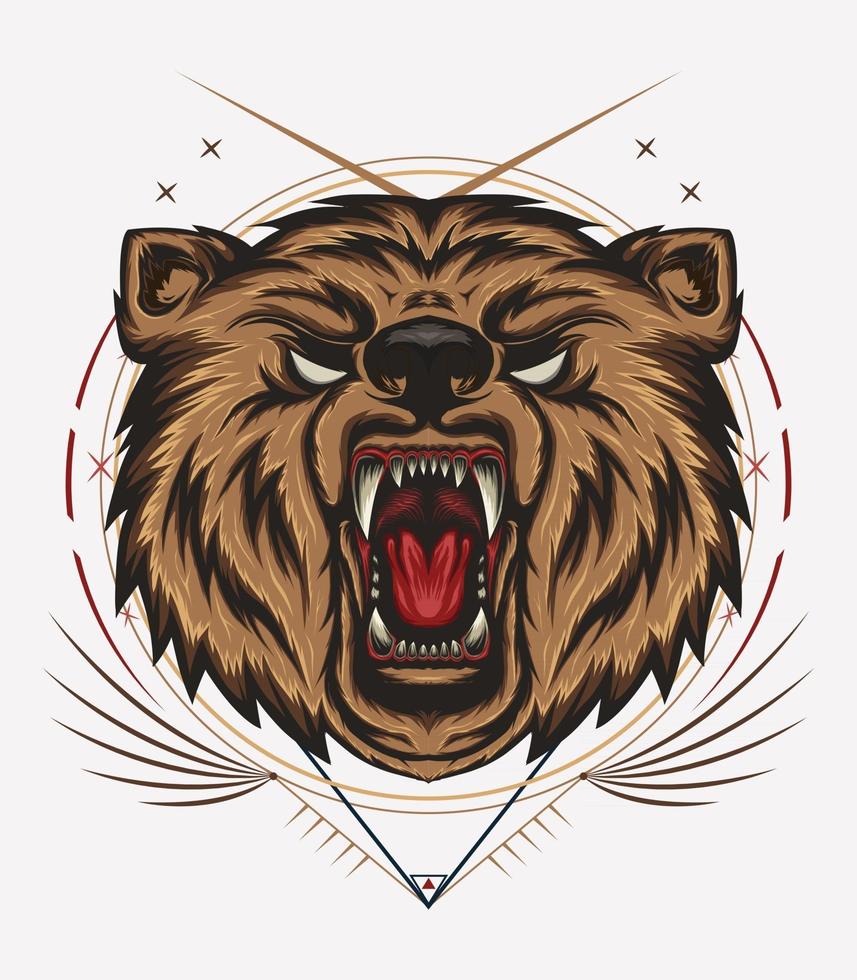 das Emblem mit Bär. Druckdesign für T-Shirt vektor