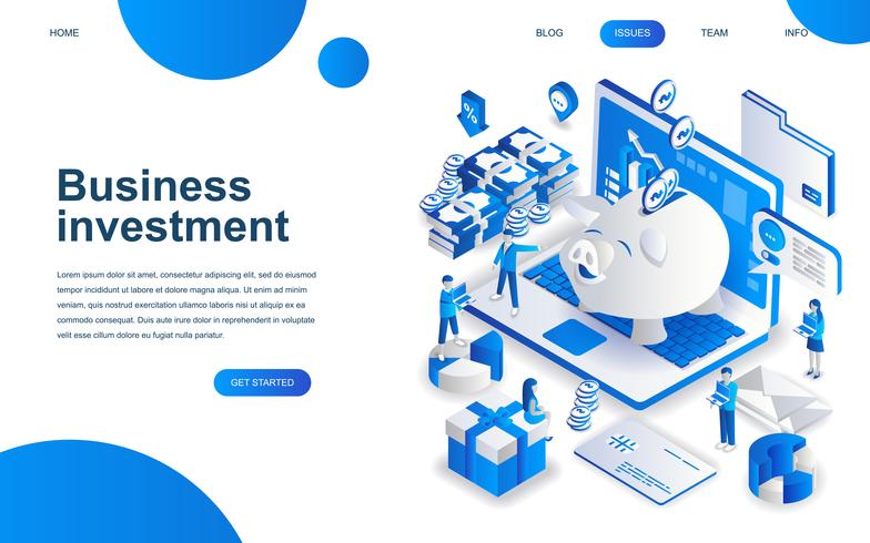 Modern isometrisk designkoncept för företagsinvesteringar vektor