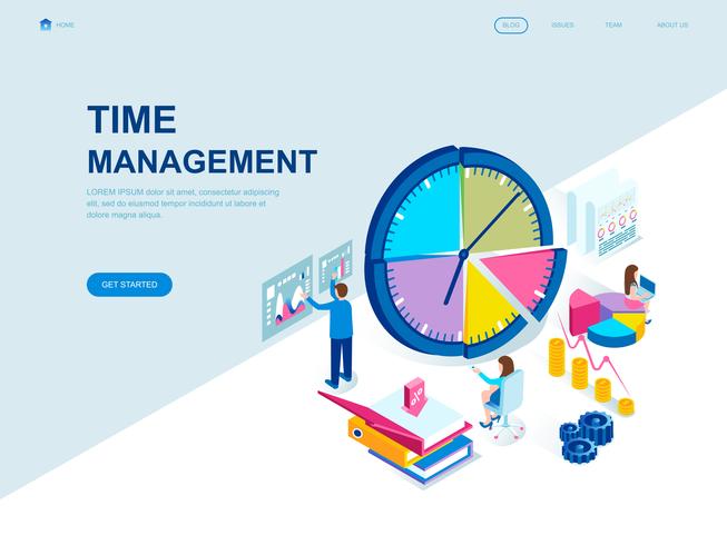 Modern plandesign isometrisk koncept för Time Management vektor