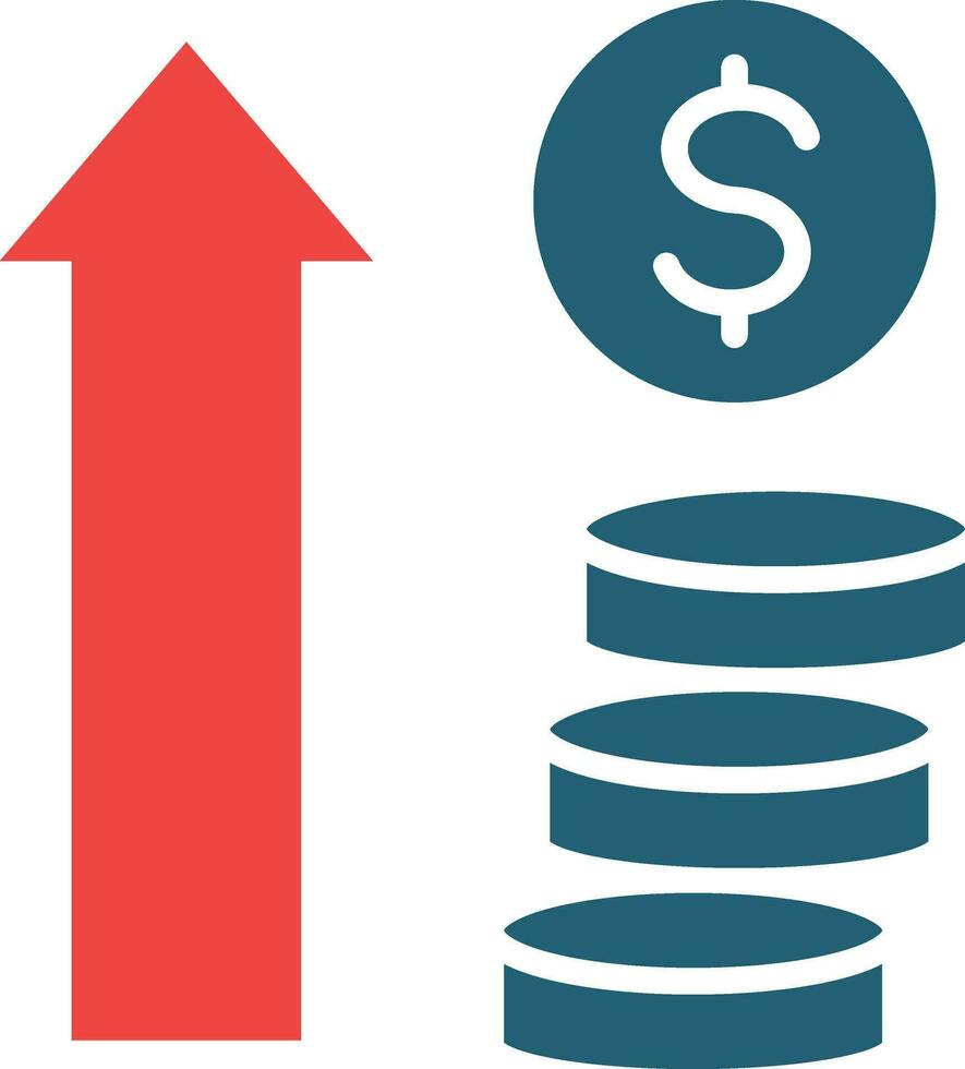 vinst vektor glyf två Färg ikon för personlig och kommersiell använda sig av.