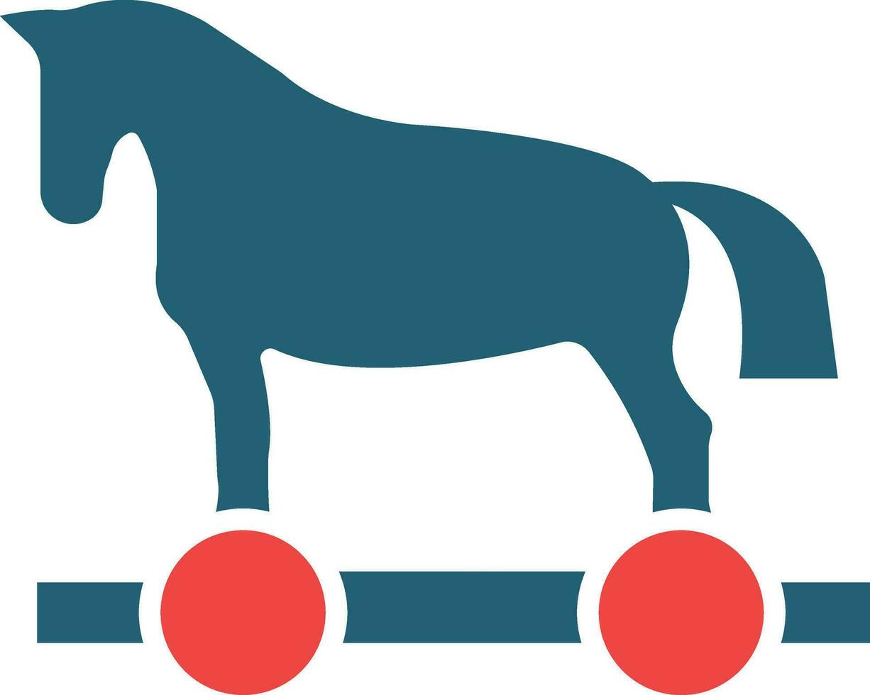 Trojaner Pferd Glyphe zwei Farbe Symbol zum persönlich und kommerziell verwenden. vektor
