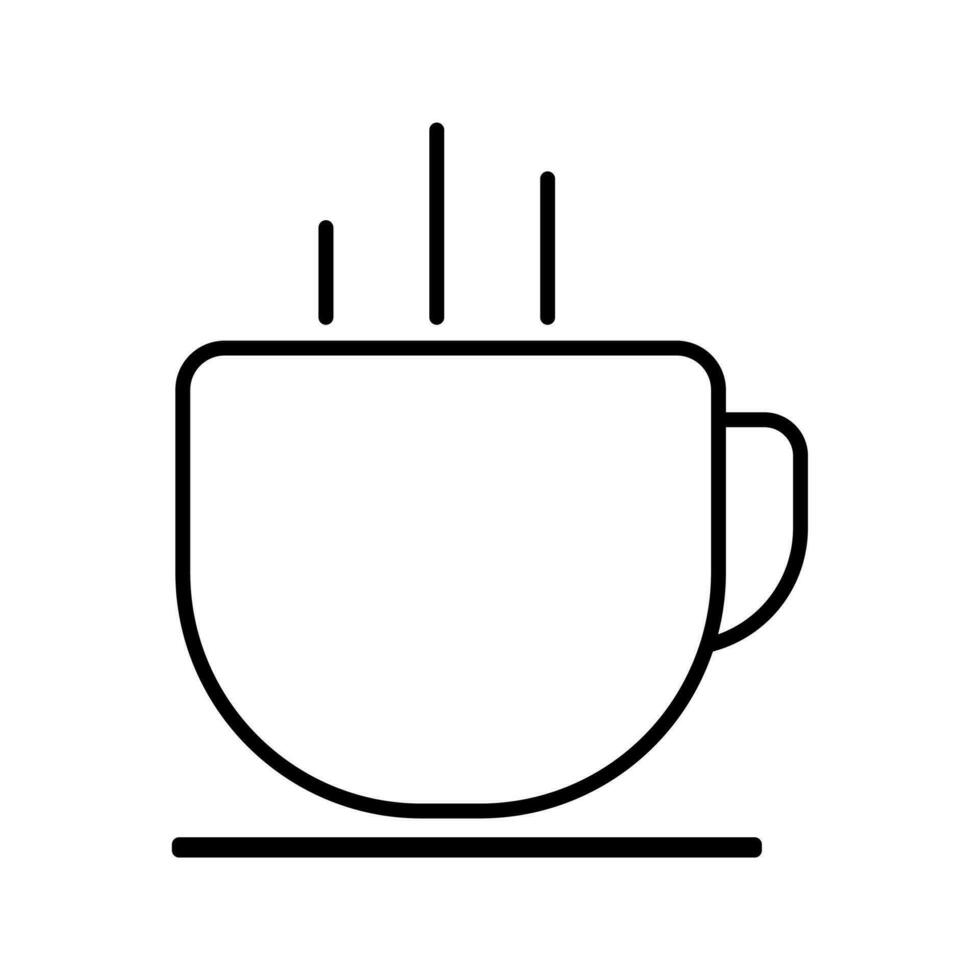 Tasse von Kaffee Symbol. Tasse eben Symbol. dünn Linie Zeichen zum Design Logo, Besuch Karte, usw. Single hohe Qualität Gliederung Symbol zum Netz Design oder Handy, Mobiltelefon App. Tasse Gliederung Piktogramm. vektor