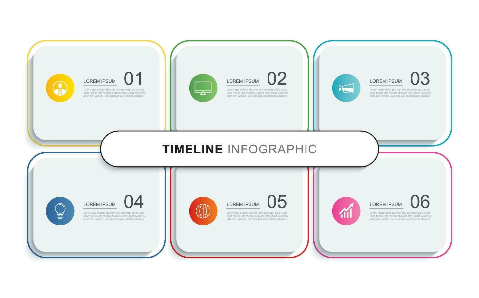 6 Daten Infografiken Tab Papier Index Vorlage. Vektor Illustration Geschäft abstrakt Hintergrund.