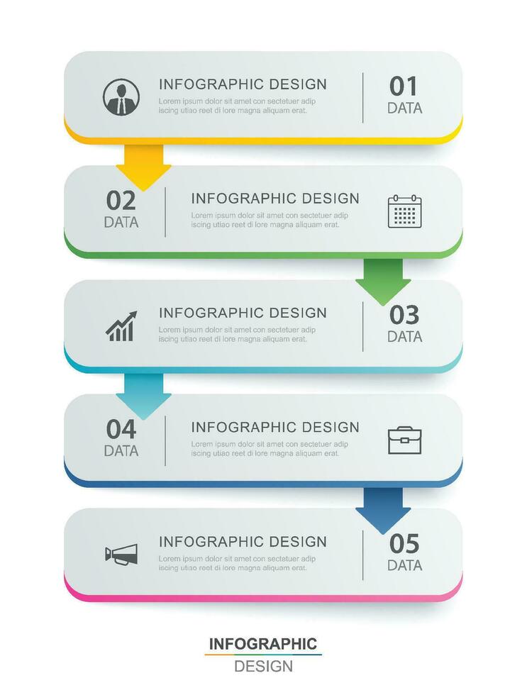 5 data infographics tidslinje flik papper index mall. vektor illustration abstrakt bakgrund.