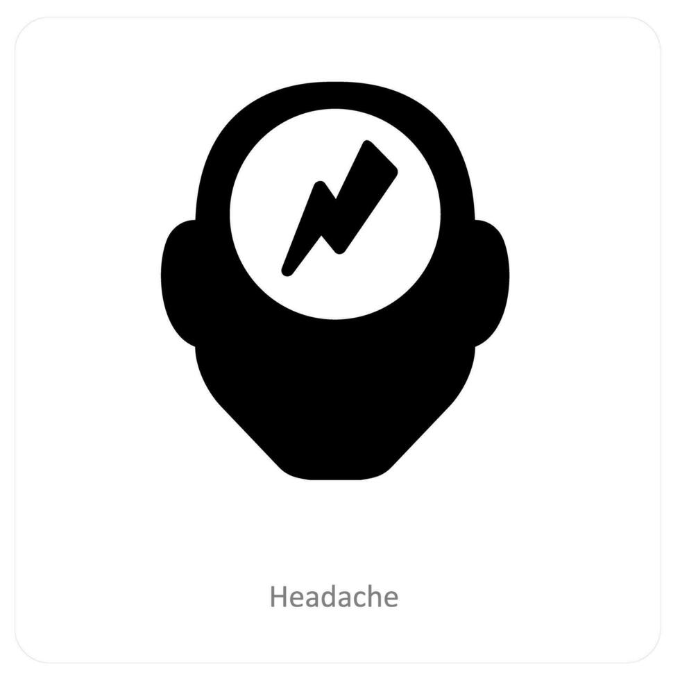 huvudvärk och smärta ikon begrepp vektor