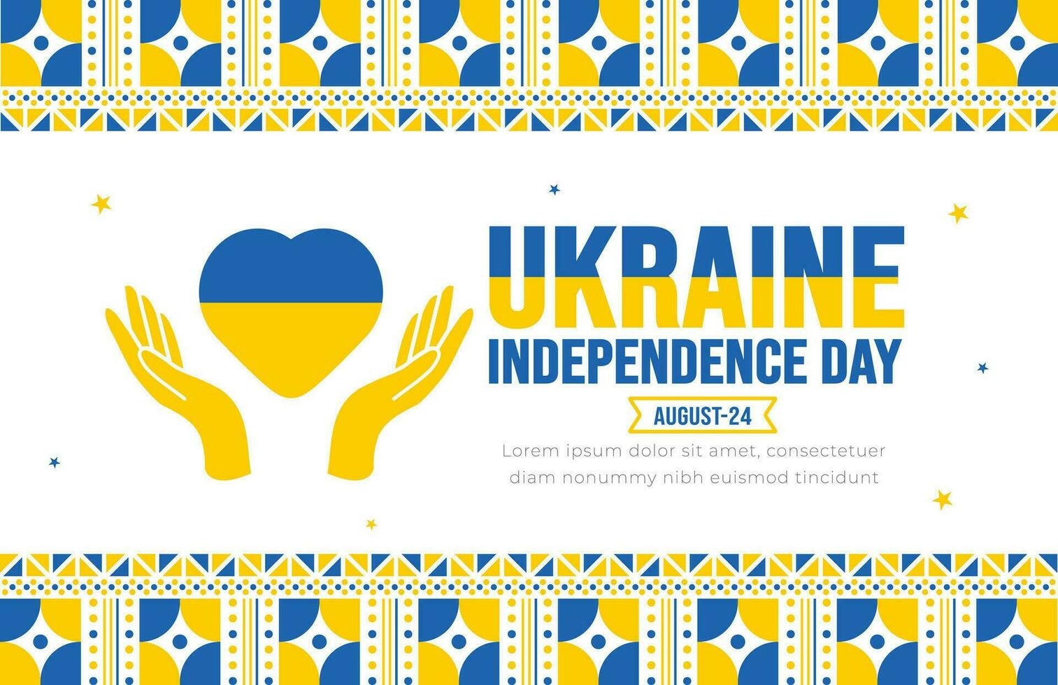 Ukraine Unabhängigkeit Tag Hintergrund Vorlage. Urlaub Konzept. Hintergrund, Banner, Plakat, Karte, und Poster Design Vorlage mit Text Inschrift und Standard Farbe. Vektor Illustration.