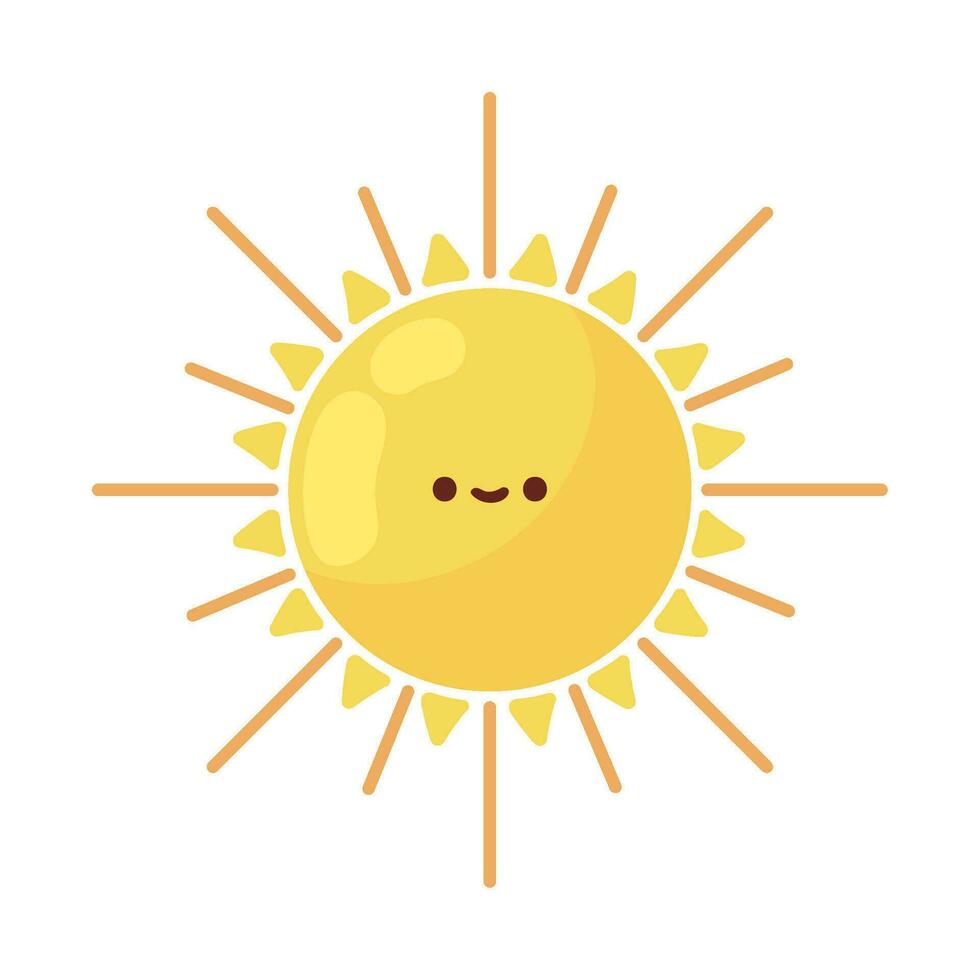 Sonne Sommer- kawaii Symbol isoliert vektor