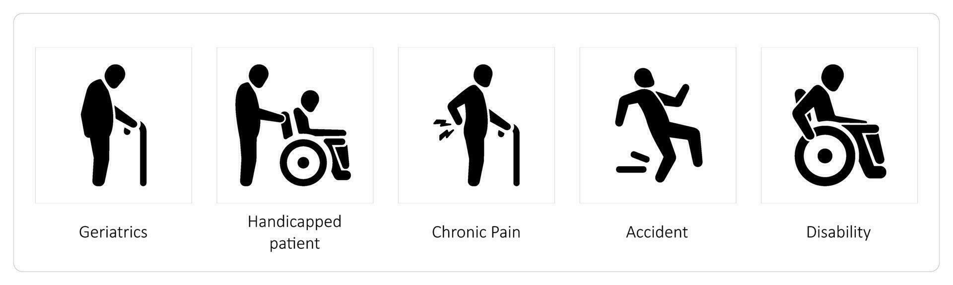 Geriatrie, behindert geduldig vektor