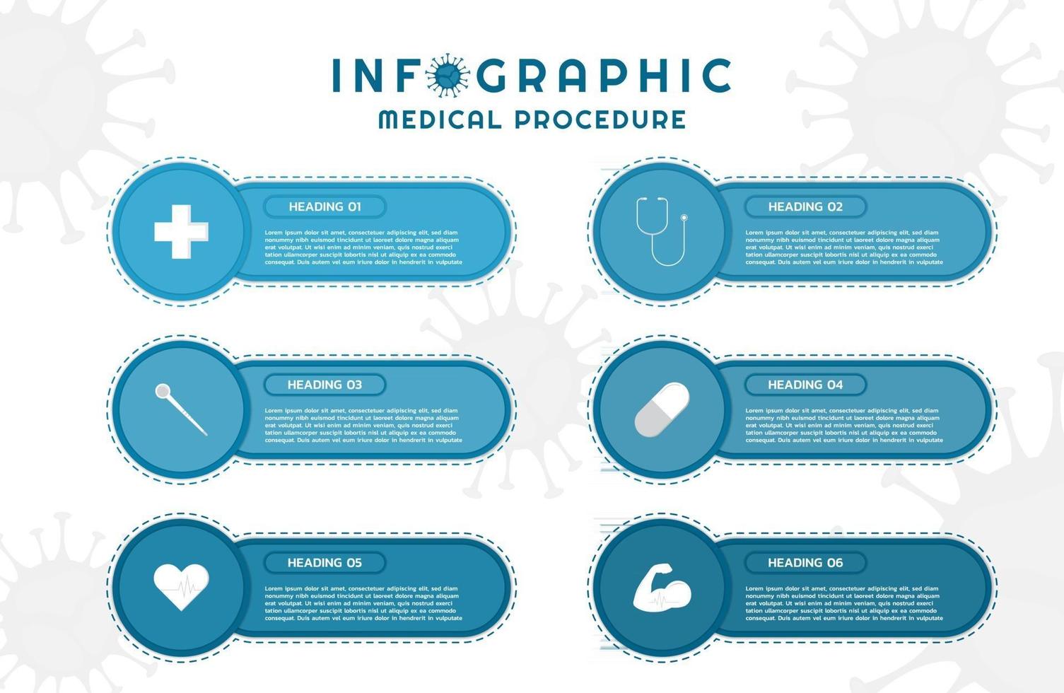 infographic geometrisk form ingrediens design medicinska steg till friska vektor