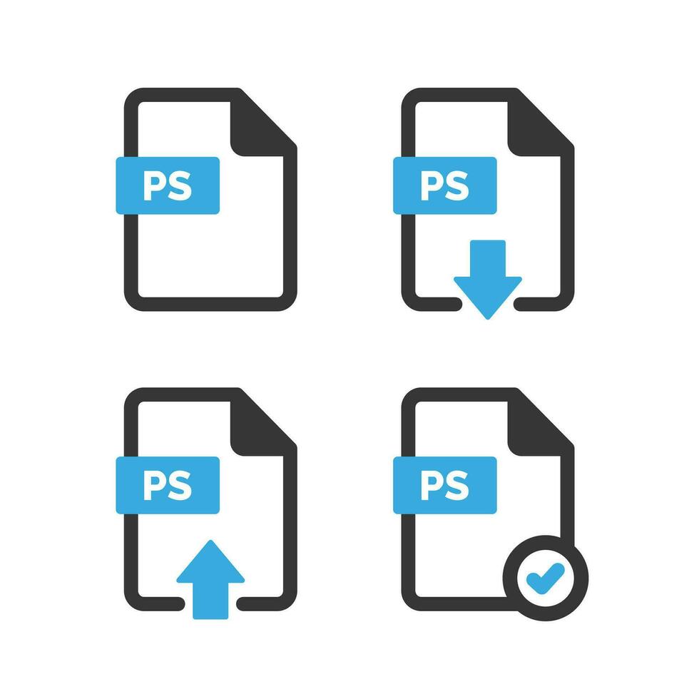 ps Datei Symbol isoliert auf Weiß Hintergrund vektor