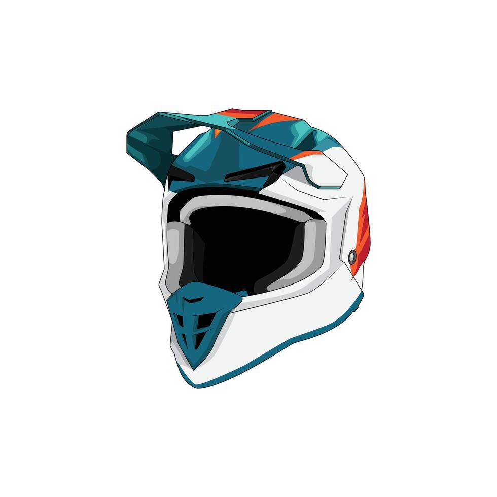 Sport Helm Motocross Vektor Illustration.