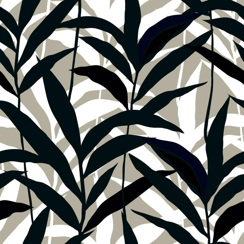 Urwald Palme Blatt nahtlos Muster. Pastell- Farben. stilisiert tropisch Palme Blätter Hintergrund. vektor