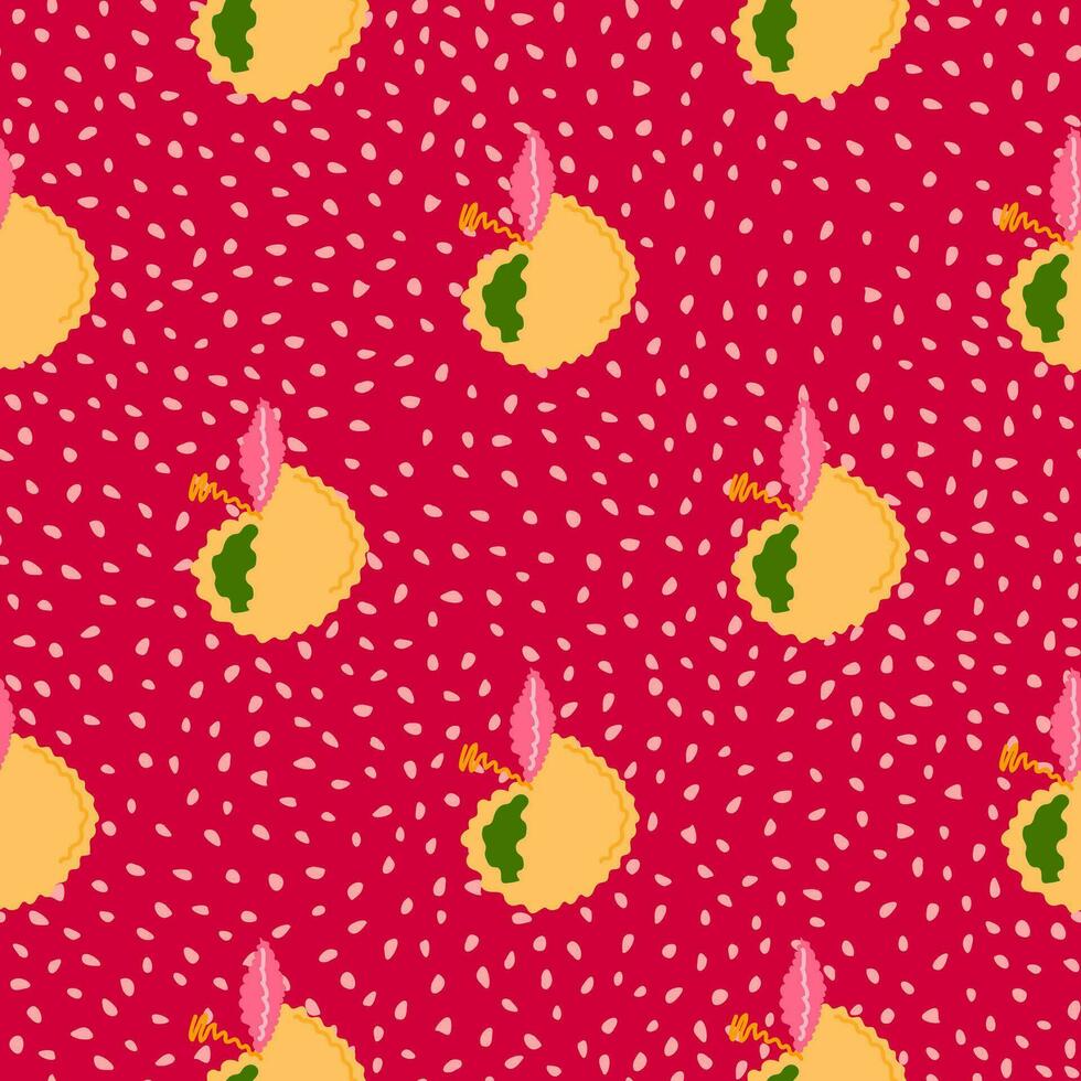 abstrakt Apfel Früchte nahtlos Muster. Obst Ornament. vektor