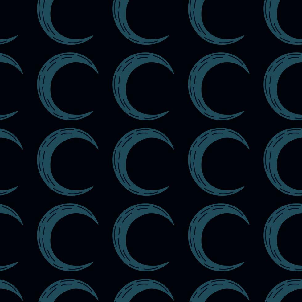 enkel måne silhuetter sömlös mönster. vektor