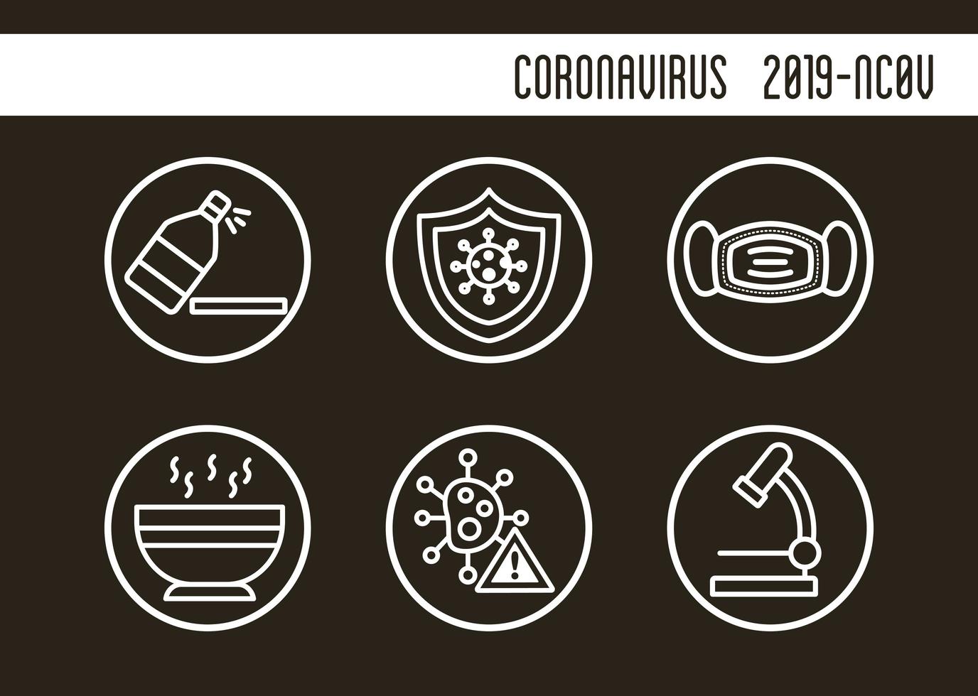 Bündel von covid19-Set-Symbolen vektor