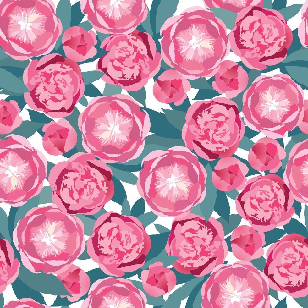 nahtloses Blumenmuster. abstrakter dekorativer künstlerischer gezeichneter Hintergrund mit Blumen und Blättern. Schnörkelmotiv für Stoff, Textil, Dekordesign decor vektor