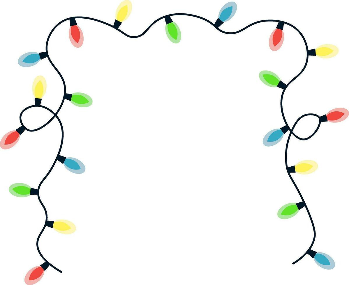 Illustration von ein bunt Weihnachten Girlande. Dekorationen zum das Weihnachten Baum vektor