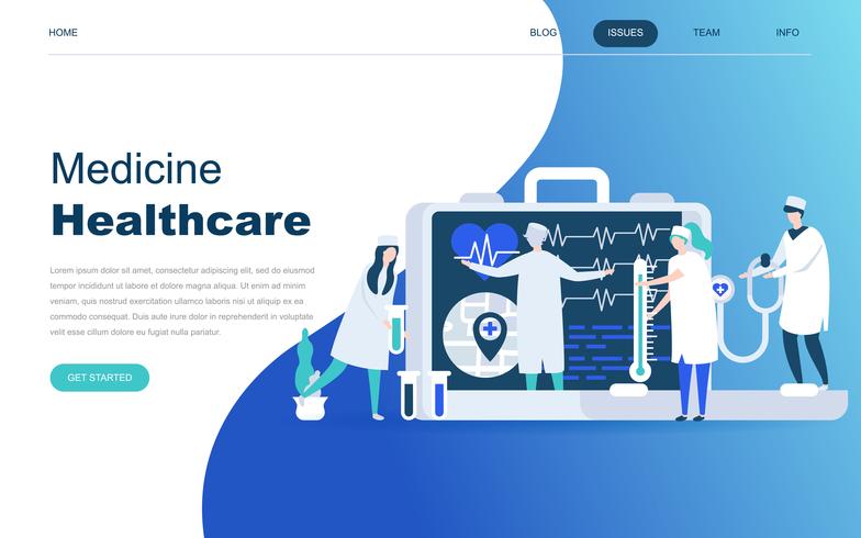 Modernes flaches Designkonzept für Online-Medizin und Gesundheitswesen vektor