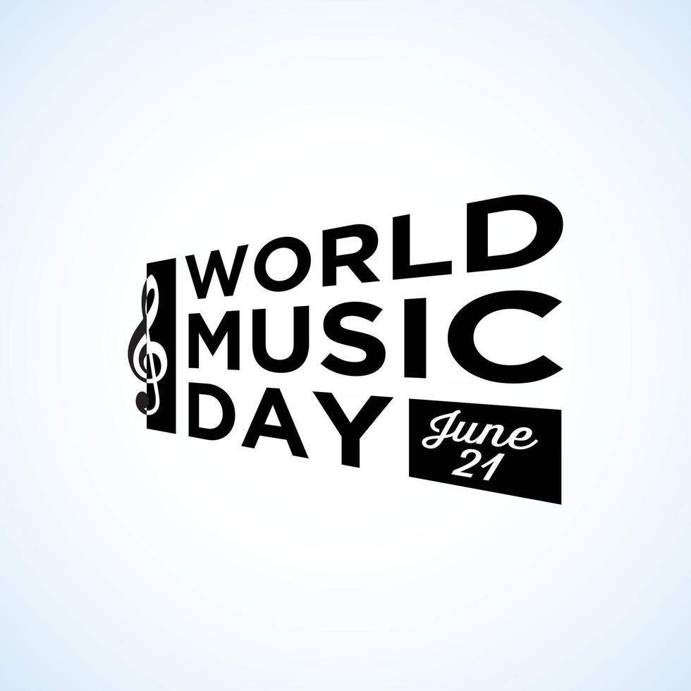 Happy World Music Day Feier Hand zeichnen Typografie - Vektor